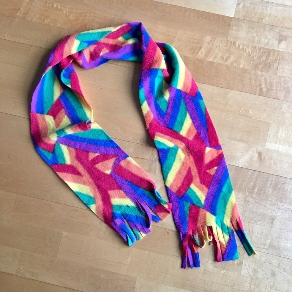Rainbow Fleece Scarf Lightweight